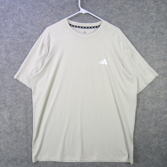 Adidas Shirt Mens Extra Large Beige Regular Fit Athletic Training Performance - Picture 1 of 7